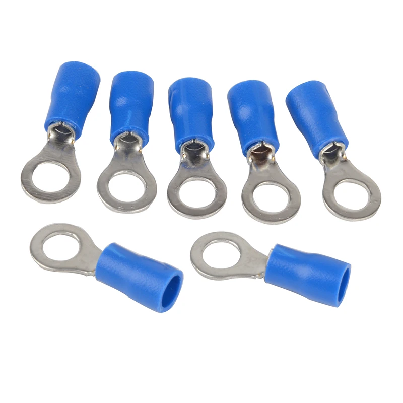 20pcs Blue RV 2 5S Insulated Crimp Ring Terminals Electric Wire Connector 14 16 AWG For Home