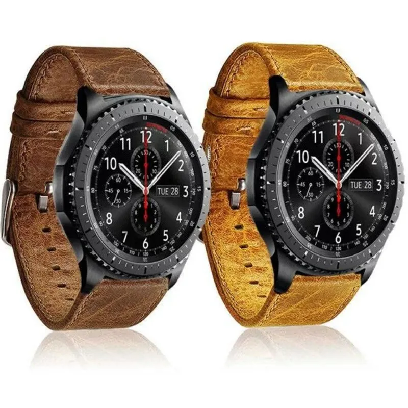 Retro Genuine Leather Replacement Strap for Samsung Gear S3 Frontier