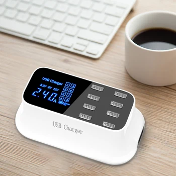 

Quick Charge 3.0 Smart USB Charger Station Led Display Fast Charging Power Adapter Desktop Strip Mobile Phone USB