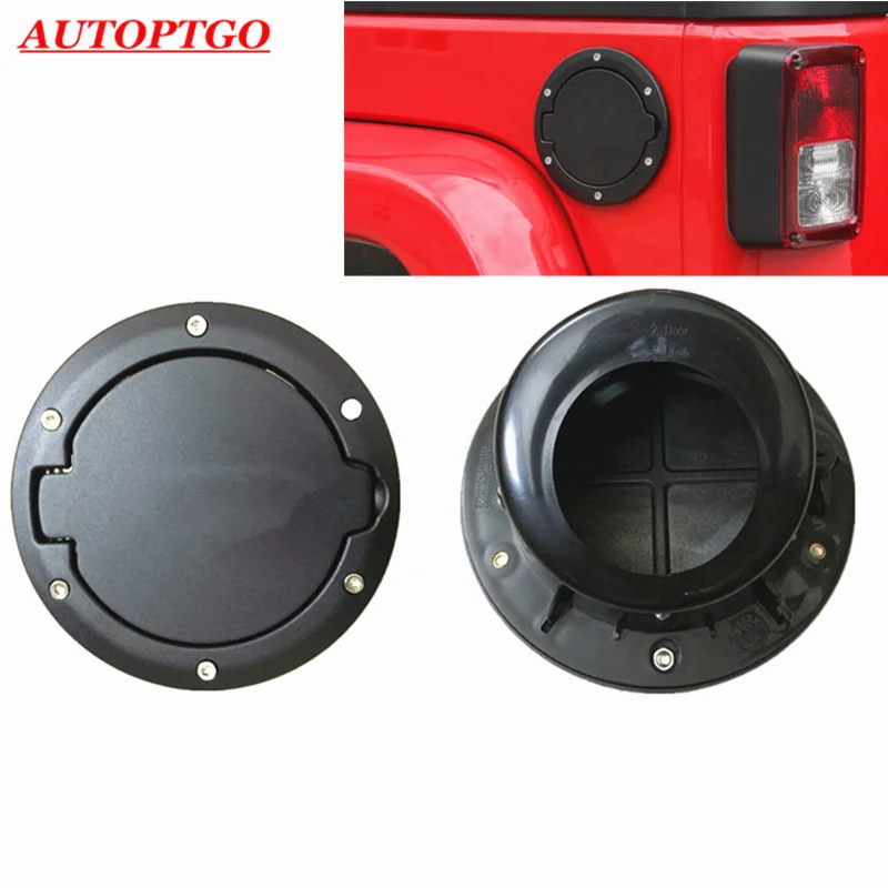 

Black Aluminum Car Styling Oil Fuel Gas Tank Cover Cap With Logo For Jeep Wrangler JK 2007-2017 Models Accessories Kit