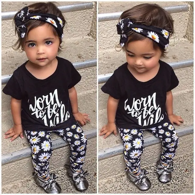 

Baby girl clothes New Summer baby girl clothing sets Cotton short sleeve 3pcs suit Top+Pants+Headband