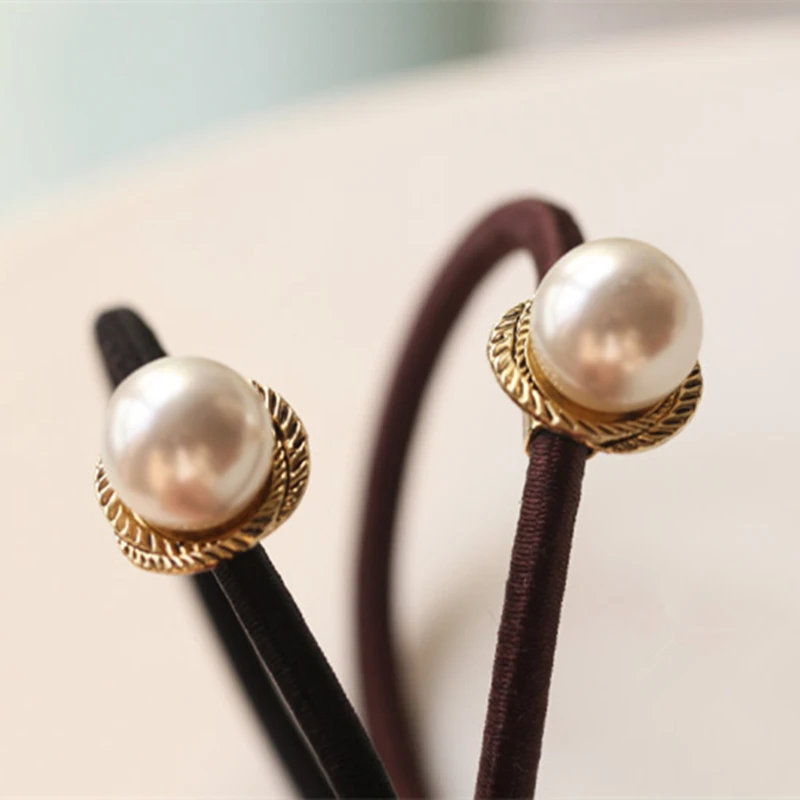 Hot New Simple Small Fragrant Imitation Pearl Metal Rotating Wind The Rubber Band Tousheng Jewelry Crystal | Украшения и