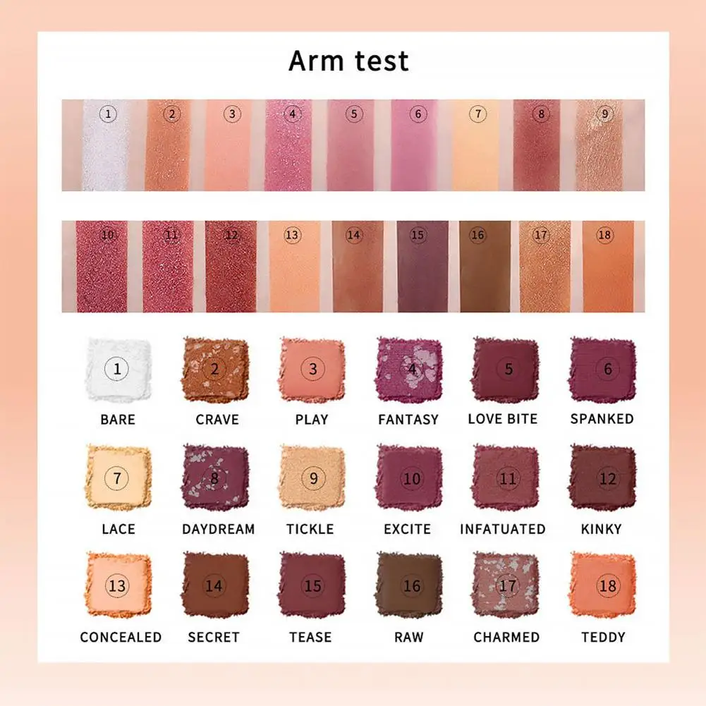Glazed New Nude Eyeshadow Palette 18 Colors Matte Shimmer Glitter Eye Shadow Powder Waterproof Eye Shadow Palette