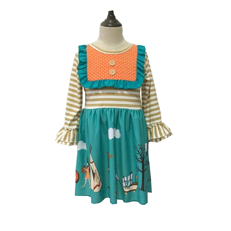 

Hot Sale Baby Girls Boutique Long Sleeve Thanksgiving Outfits Kids Clothing