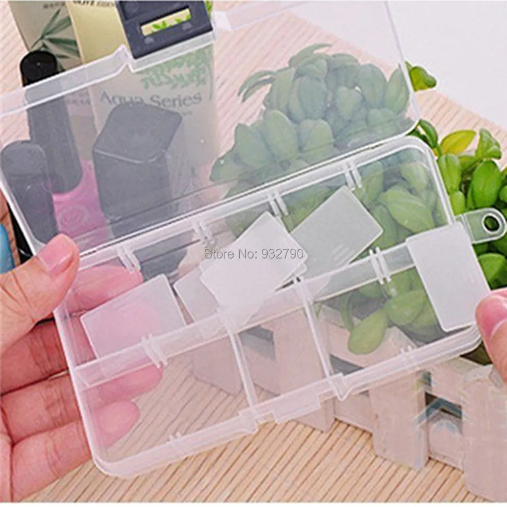 

Jewelry Container Storage Box Bead Organizer Case Display 10 Grid Adjustable Jewelry Bead Ring Organizer Box Storage Container