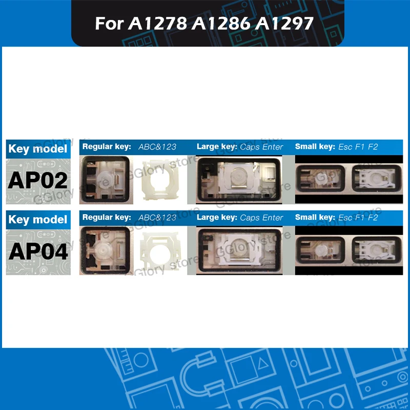 Набор клавишных колпачков UK Layout AP02 AP04 для MacBook Pro A1278 A1286 A1297 Keycaps с заменой Crowbar