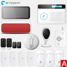 Etiger Wireless GSM Alarm System Android ios APP Control home Security Alarm System with PIR motion sensor IP camera