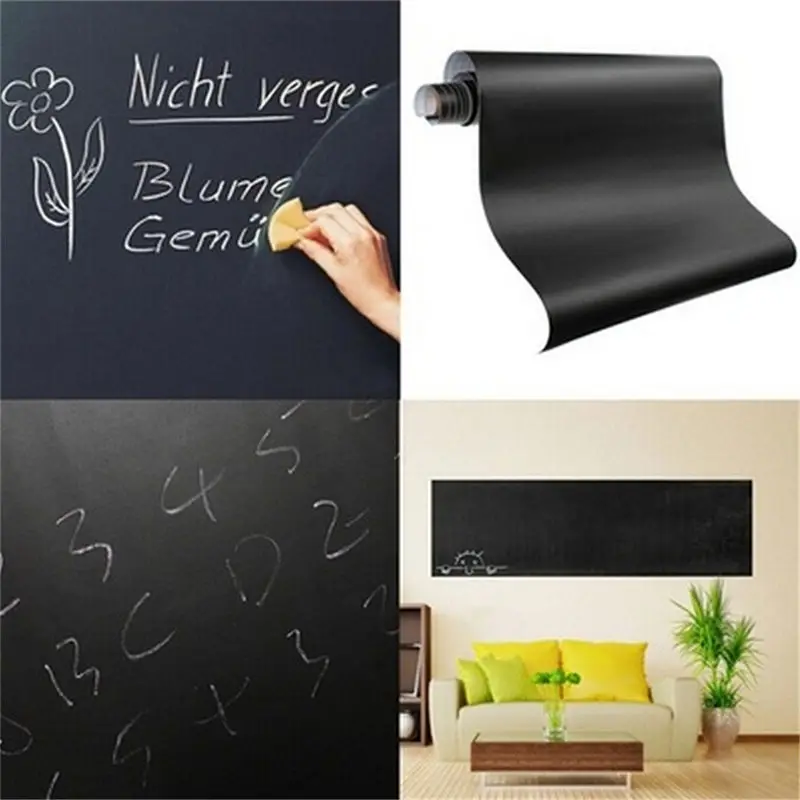 

60*200CM Chalk Board Blackboard Stickers Removable Vinyl Draw Decor Mural Decals Art Chalkboard Wall Sticker For Kids Rooms Hot