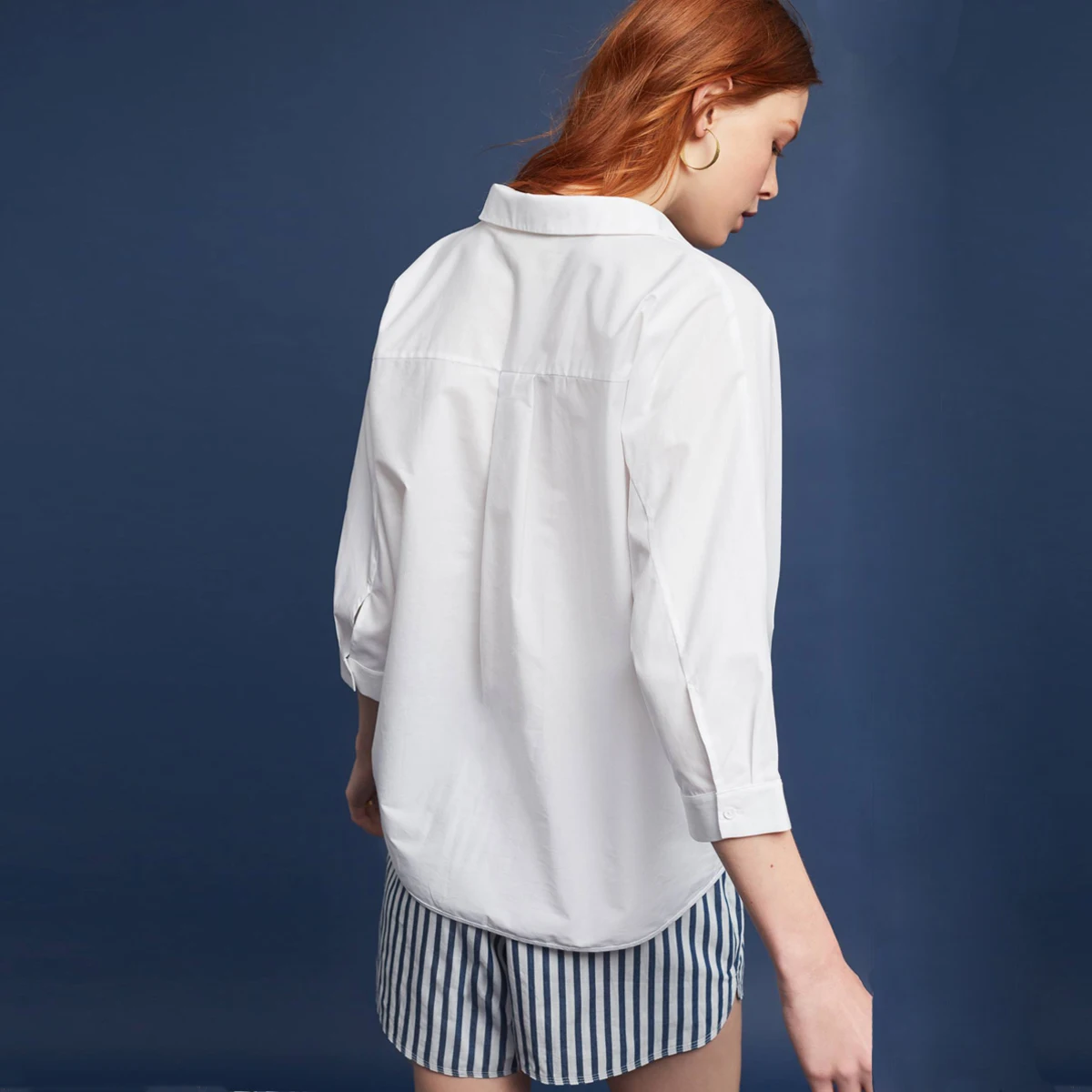 HDY Haoduoyi Women White Shirts Batwing Sleeve Button Down Shirt Ladies Blouse Casual Work Wear Fashion Blouses Female Tops