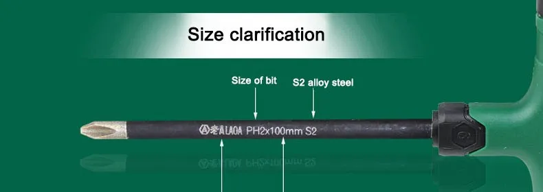 LAOA S2 Bit Corundum Sic T shape Hand Tools Phillips/Slotted Screwdriver With Rubber Handle And Cr-V Rod