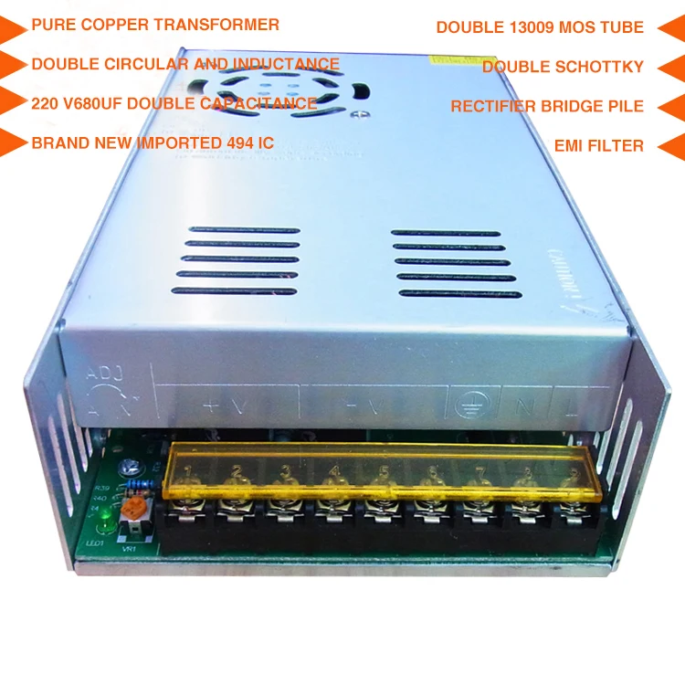 1 упаковка) 220V DC 500W источник питания 24V 20A импульсный силовой трансформатор S-500-24 DC дисплей светодиодный светильник
