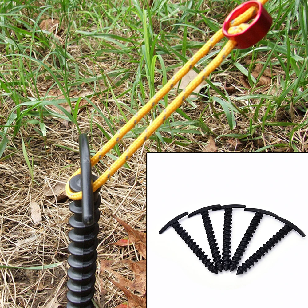 Travel nail Kit plastic screw Plastic Outdoor 5PCS spiral Sports accessories hiking camping tent tentpeg Nails peg trip Tent