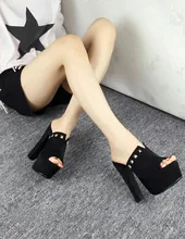 15CM summer new high with rough with Roman shoes Nightclub sexy fish head sandals and slippers