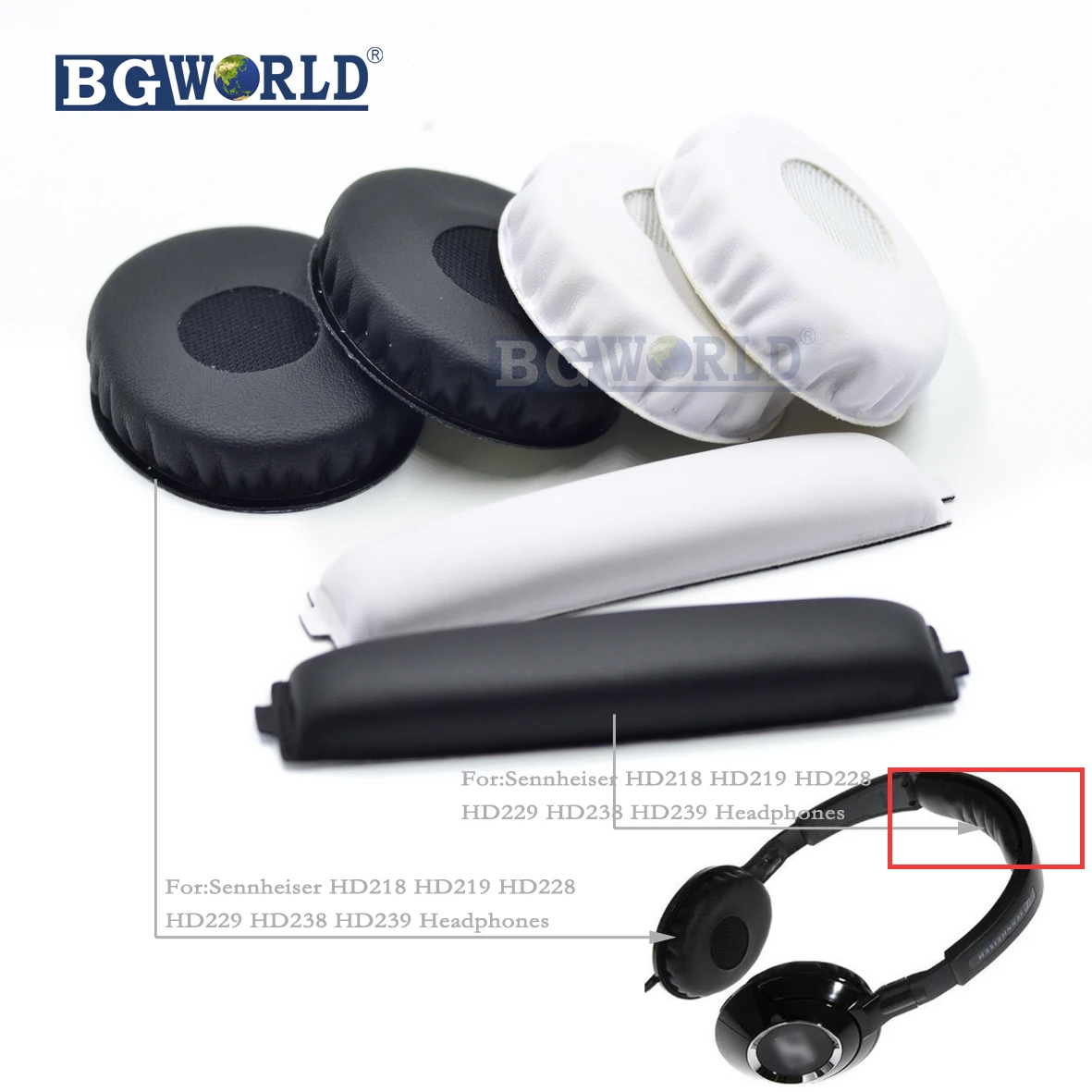 Bgworld Замена подушечки амбушюры оголовье пена для Sennheiser HD218 HD228 HD238 HD219 HD229 HD239 HD220 наушники