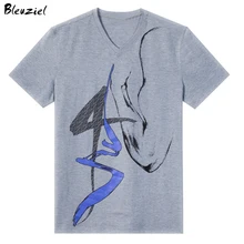 Bleuziel 2017 New Casual Tshirt Fashion Strong Muscle Printed T Shirt Men Short Sleeved Camisetas Slim Fit Tops & Tees
