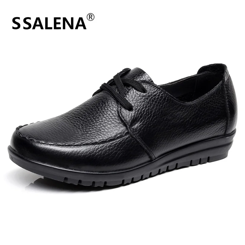 

Women Leather Lace Up Flats Women Leisure Anti-Slip Comfortable Shoes Ladies Soft Sole Casual Oxford Shoes #B2170