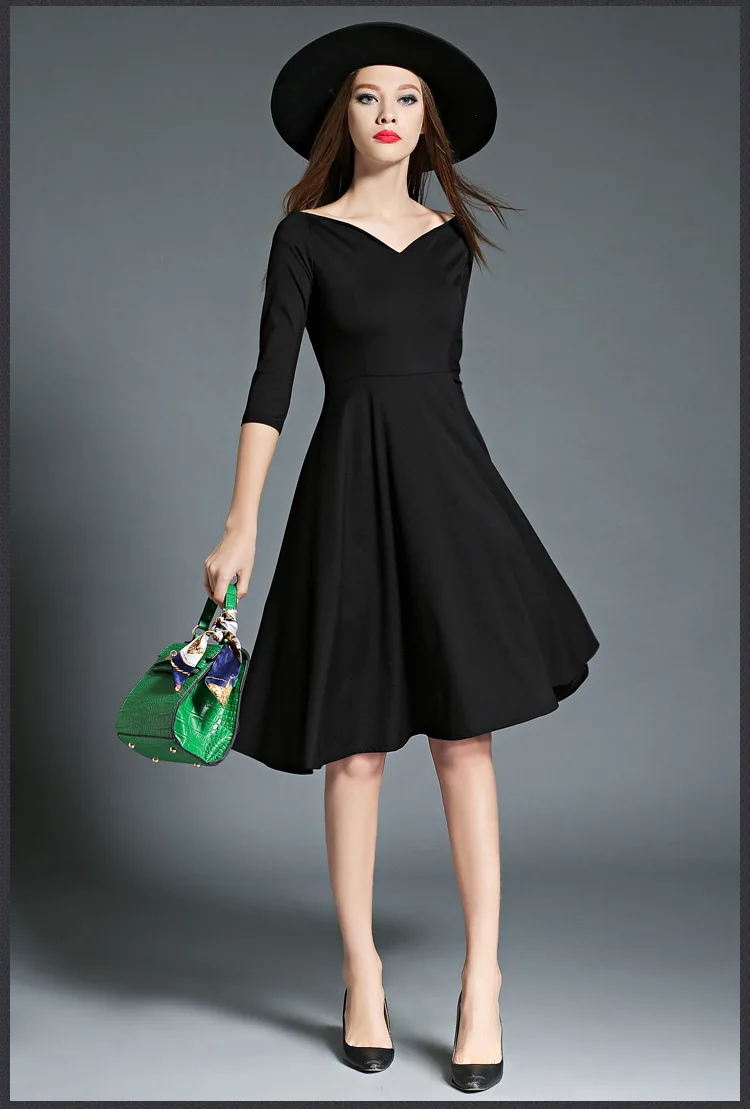 TESSCARA женское осеннее элегантное платье женское высококачественное модное черное ТРАПЕЦИЕВИДНОЕ Ретро накидка Femme винтажное сексуальное дизайнерское Vestidos