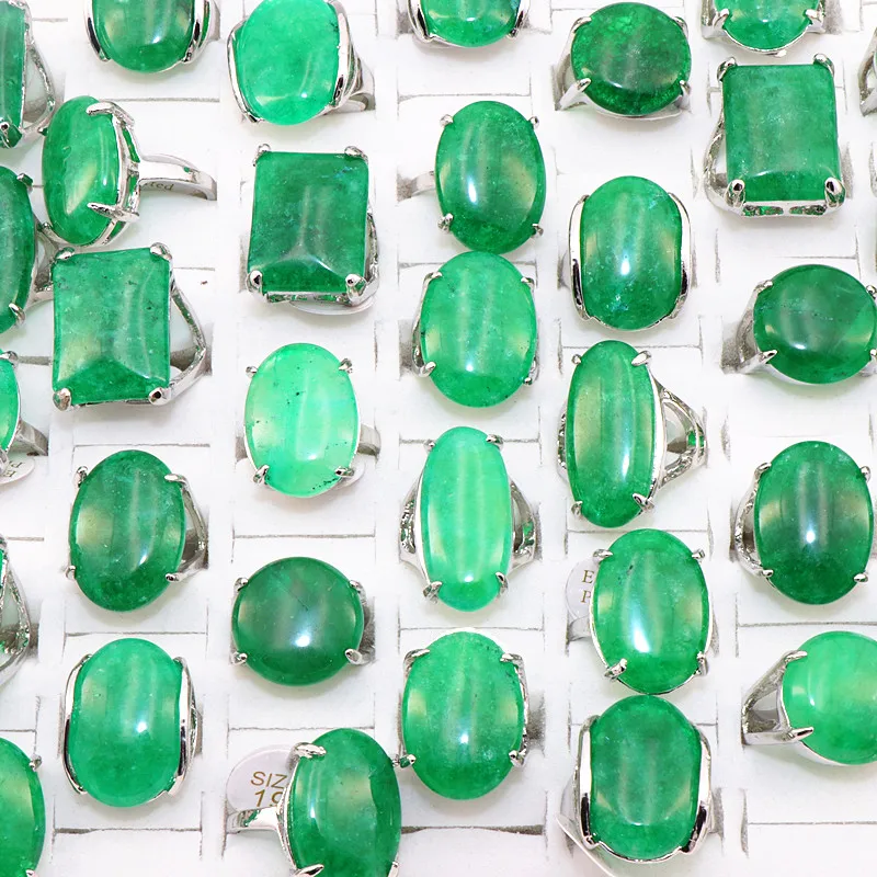 20 шт./лот большая смесь камней природы стиль сплавные кольца модные ювелирные изделия женские вечерние кольцо обручальное кольцо