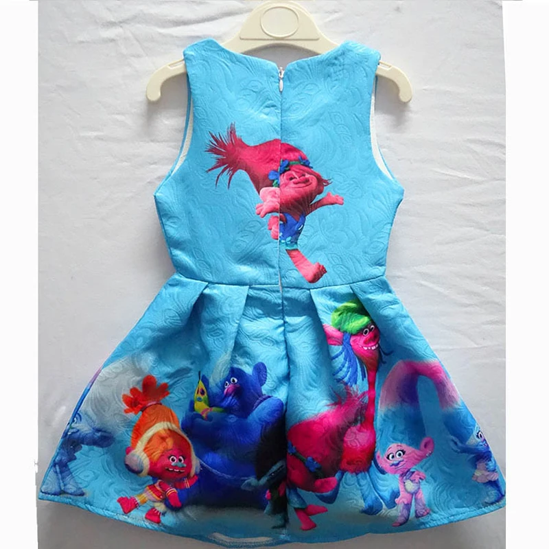 Г. летние платья для девочек праздничное платье принцессы с троллями для девочек на день рождения детский костюм с троллями детская одежда платье с троллями