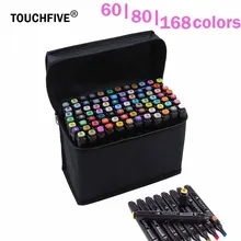 TouchFive Marker 60 80 168 Color Alcoholic oily based ink Marker Set Best For Manga Dual
