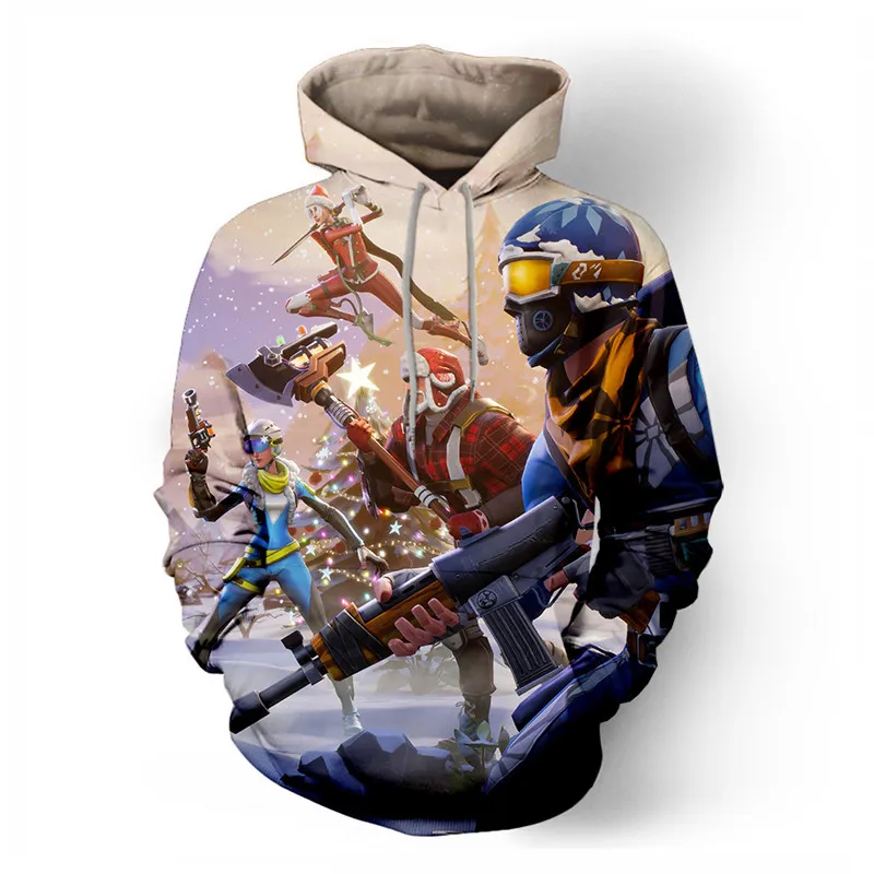 100cm-150cm Children Fleece Battle Royale Game 3D Printed Hoodies Streetwear Hip Hop Warm Hooded Men Hoodie FORTNITER for Kids