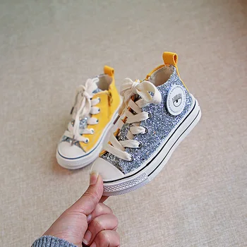 

2020canvas children's shoes sports breathable boy sports shoes brand shoes girls denim casual children flat canvas AB shoes