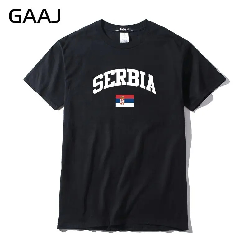 Футболка GAAJ флаг сербии Мужская 100% хлопок уличная одежда Размер 3XL # 81AHK лето |