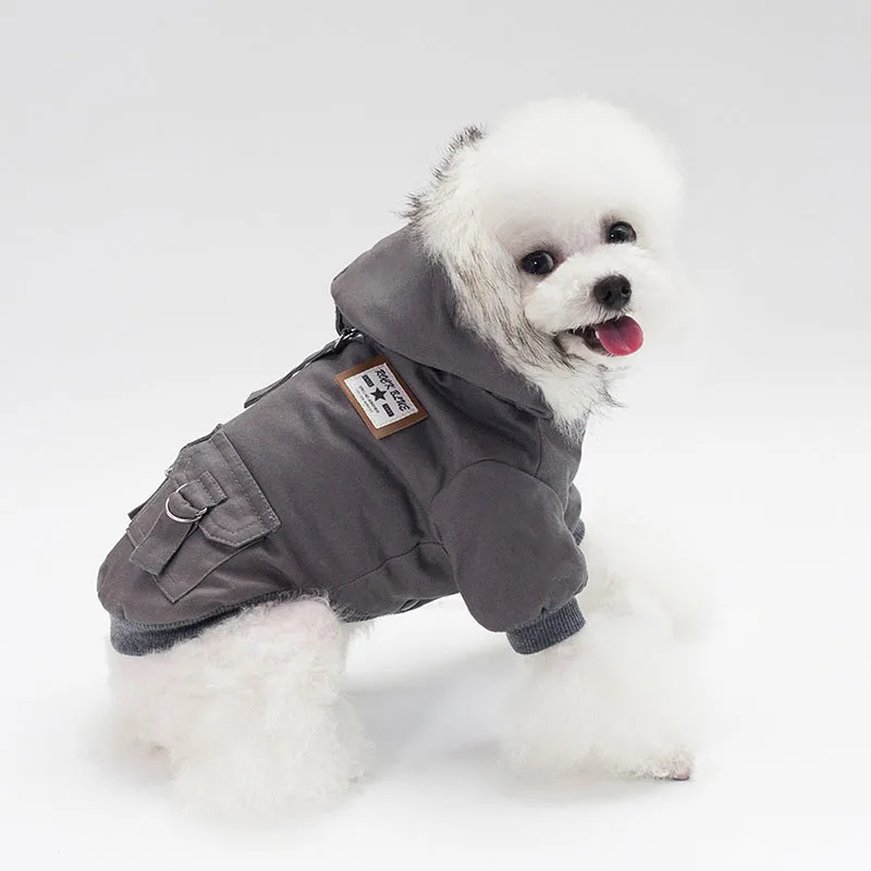 Новая одежда для маленьких собак, зимнее теплое пальто для чихуахуа, французский бульдог, хлопковая куртка, домашний Йоркширский питомец, костюм с капюшоном