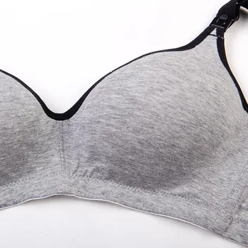 

Breast Feeding Bras Front Open Clips Wire-free Cotton Breathable 3 Rows 3 Hooks Nursing Bra M09