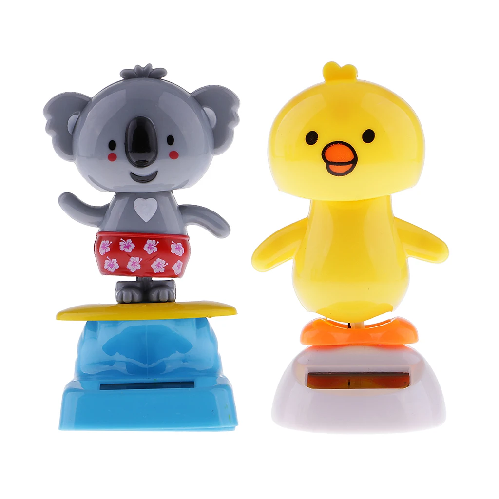 Solar Power Solar Powered Toy Bobble Head Doll Action Figure Ornament Chick + Koala