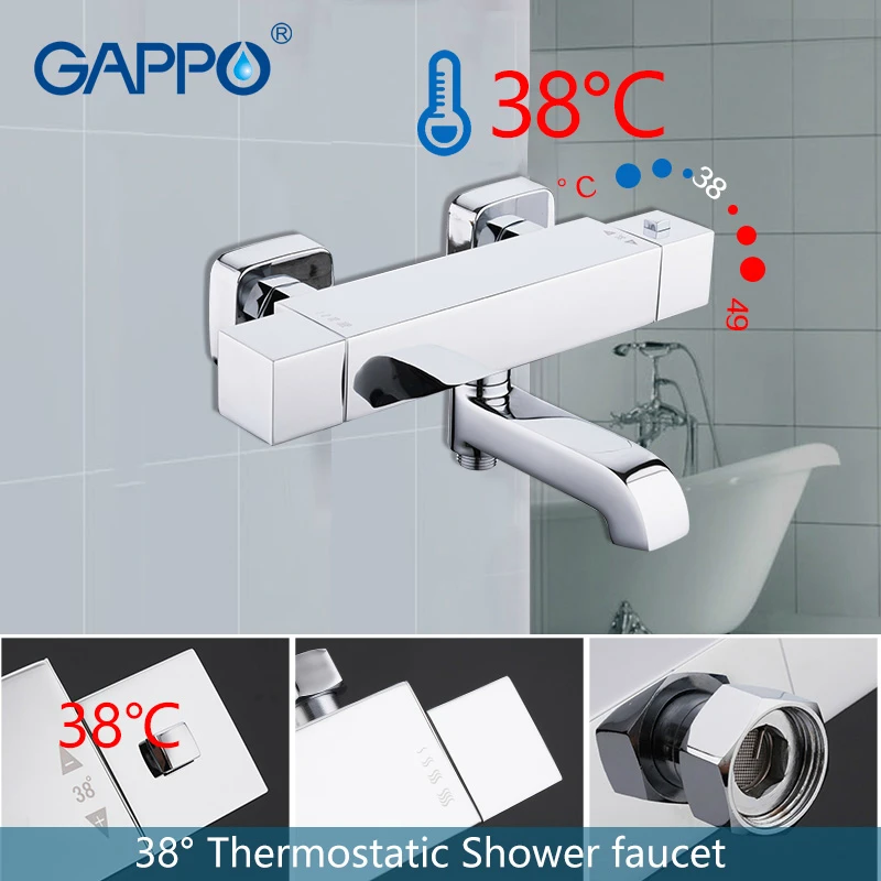 GAPPO Sanitary Ware Suite bathroom thermostatic shower tap set bathtub faucet main body bath shower mixer system set