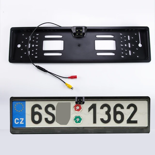 Car Plate Camera Rear View Wireless EU European License Frame Waterproof Night Vision Reverse Backup Camera 4 LED Or 8 LED light - Image 2