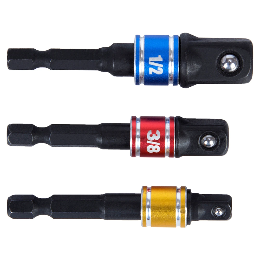 

1pc Drill Socket Adapter 1/4" 3/8" 1/2" Hex Shank Screwdriver Extension Bar Impact Nut Driver Socket Bits