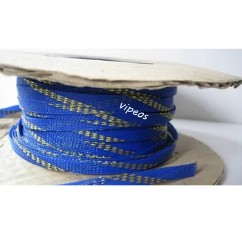 

10Meter Braided Cable 6-10mm Wiring Harness Loom Protection/Sleeving - Blue&Gold for DIY cable