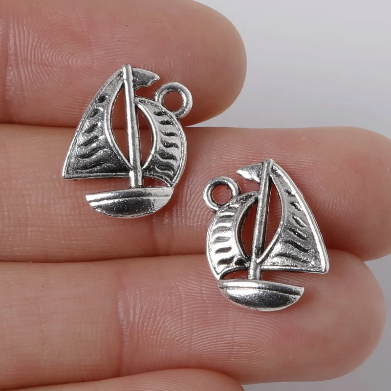 Античные серебряные подвески для парусного спорта 10 шт. 12х16 мм|charm brown|pendant plasticcharm