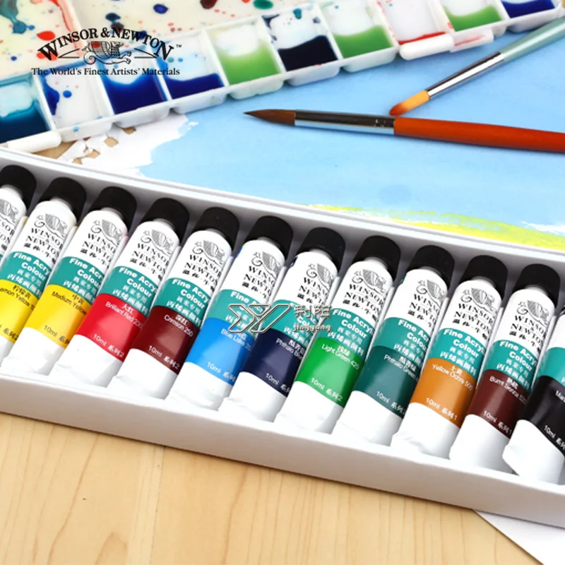 Бесплатная доставка Winsor Newton 18 цветов акриловая краска набор настенная одежда