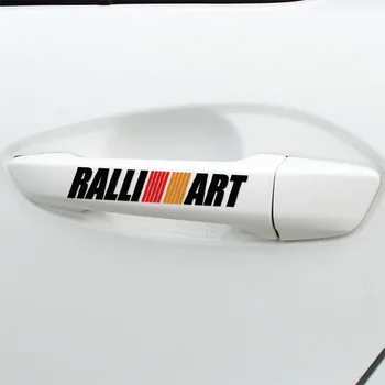 

3 sets/lot Customizable RALLI///ART doorknob sticker Car-Styling For mitsubishi lancer asx outlander pajero galant accessories