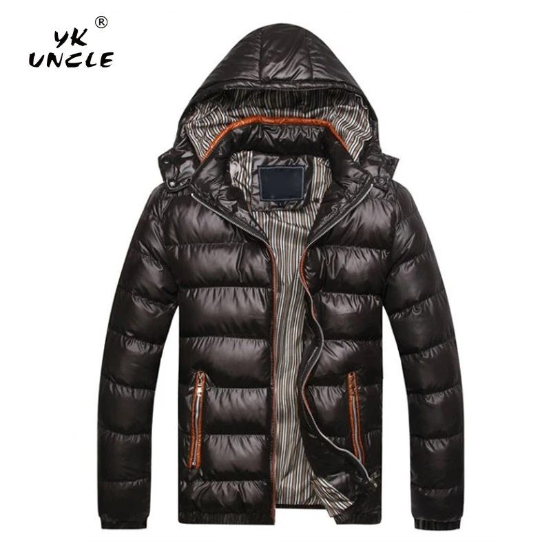 YK UNCLE брендовые зимние куртки Мужская Верхняя одежда с капюшоном стеганые парки стеганые теплые ветровки куртки для мужчин с капюшоном повседневные мужские пальто - Цвет: As the picture 2