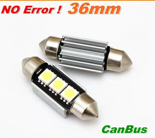 free shipping 10pcs/lot No Error Canbus High Quality 36mm 3SMD 5050 LED C5W Festoon Dome Reading Light Bulb Car Lighting | Автомобили и