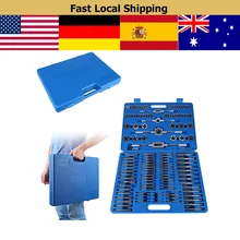 110 pièces ensemble taraud et filière M2-M18 écrou à vis tarauds clé matrices Kit de bricolage métrique outils de filetage à main