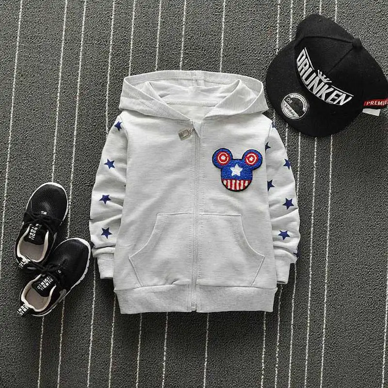 

New Spring Children Baby Boys Infant Sweatshirts Cartoon Five-pointed star Coats Hoodies cardigan