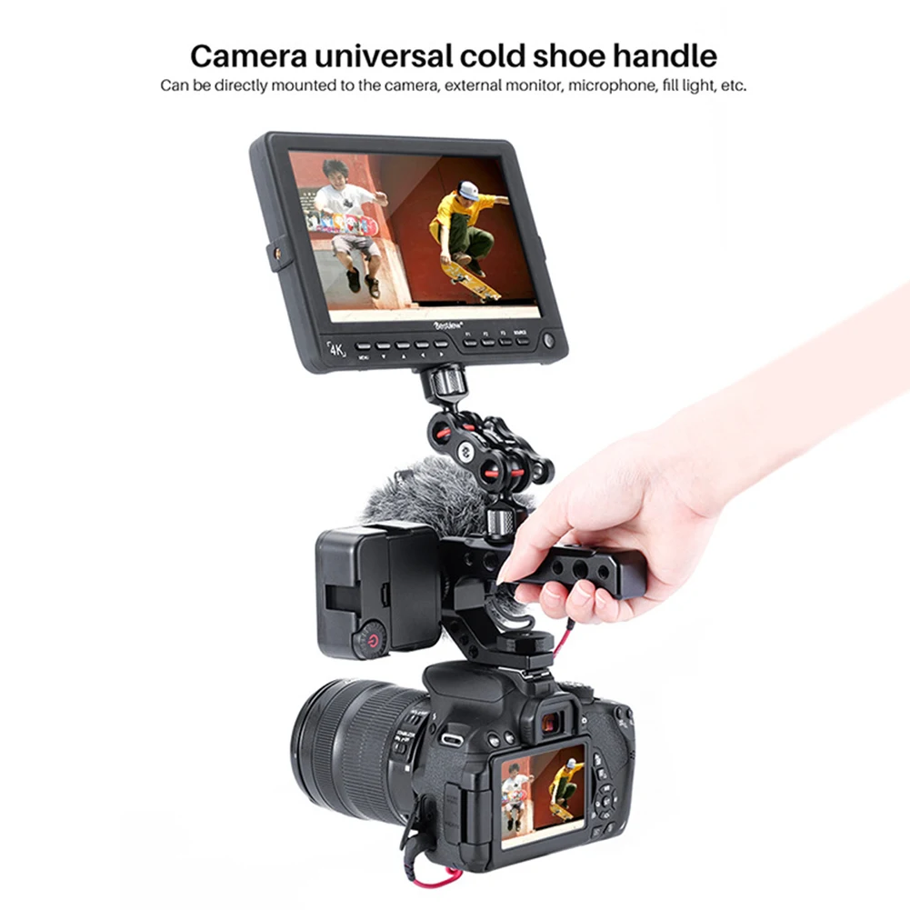 

Hot Shoe Handle Decorative Adapter Mount Camera Top Practical Ergonomic Photography Multipurpose Aluminum Alloy Universal