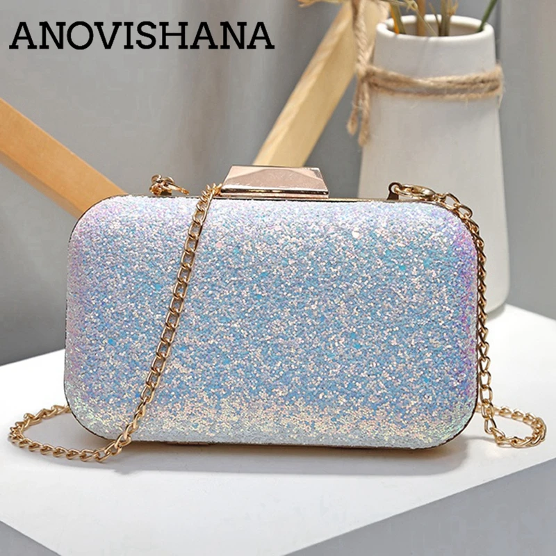 ANOVISHANA блестками женский клатч Вечеринка Сумочка для женщин плеча Crossbody Кошелек
