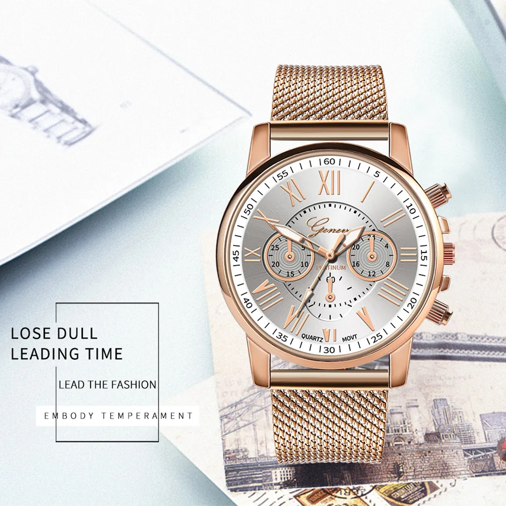 Новинка, Модные Классические кварцевые женские часы Geneva с искусственным хронографом, женские наручные часы с кристаллами, подарок для женщин