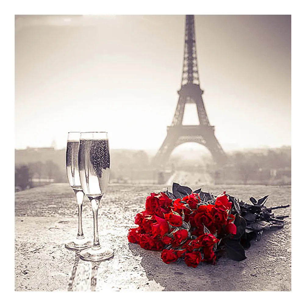 Diamond Painting Red Rose Wne Cup Tower Embroidery Flowers Pattern Rhinestones Decor Needlework Mosaic Kits RF1619 | Дом и сад