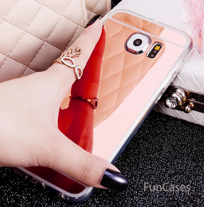 Зеркальный эффект мягкий TPU чехол для samsung Galaxy Note 9 S6 S7 край Grand Prime A3 A5 A7 J3 J5 J7 2017 S8 S9 A8