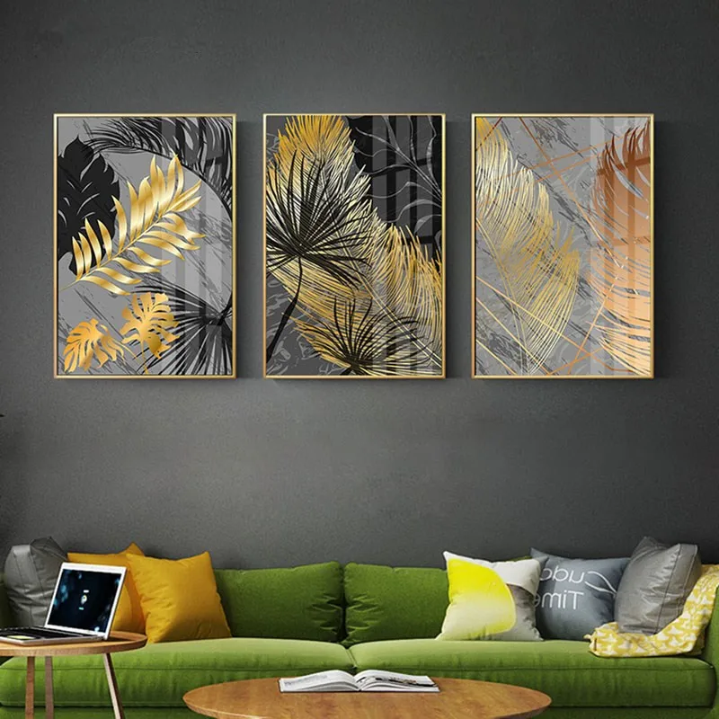 Scandinavian-Style-Poster-Marble-Golden-Leaf-Art-Plant-Abstract-Painting-Living-Room-Decoration-Pictures-Nordic-Decoration