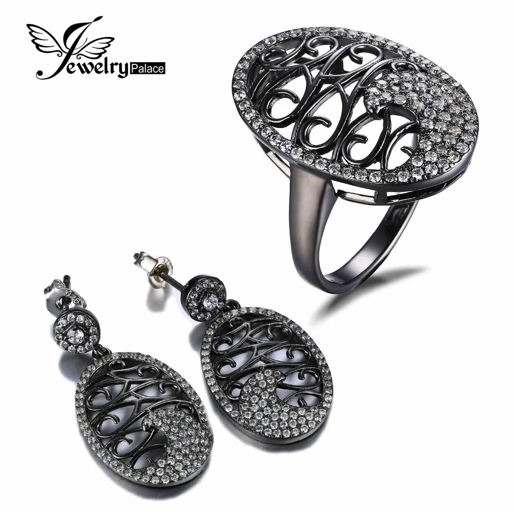 Luxury Black Oval Vine Design 925 Sterling Silver Earring Ring Jewelry Set Vintage Brand Classic Romantic Gift
Luxury Black Oval Vine Design 925 Sterling Silver Earring Ring Jewelry Set Vintage Brand Classic Romantic Gift