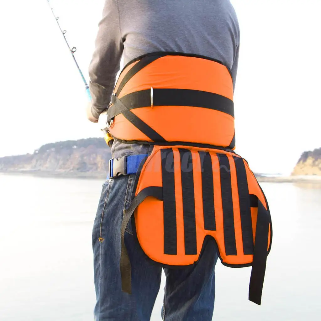 

Sea Fishing Harness Adjustable Thickened Fighting Waist Belt with Seat Cushion Distributing Load Preventing Sprains