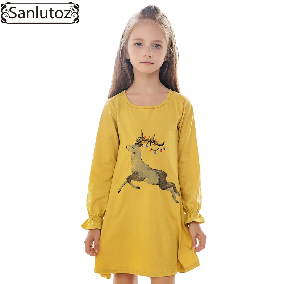 Зимнее платье для девочек с героями мультфильмов sanluтоз одежда рождественские